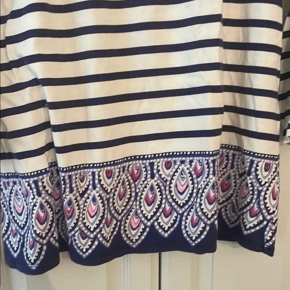 Navy and White Striped Women's Top - Picture 2 of 8